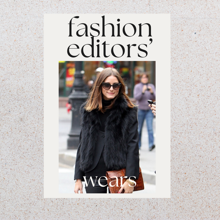 Look layering mode femme : gilet fausse fourrure, blazer noir manches évasées, style fashion editor minimaliste, tendance automne hiver 2025.